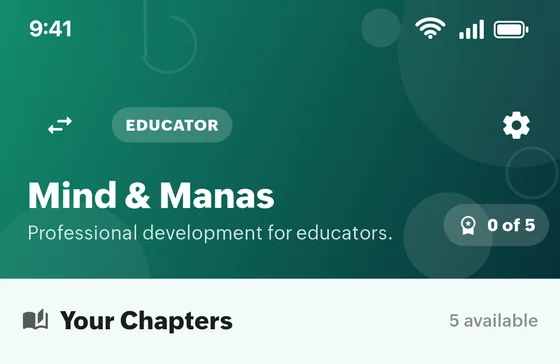 The educator home screen