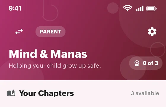 The parent home screen